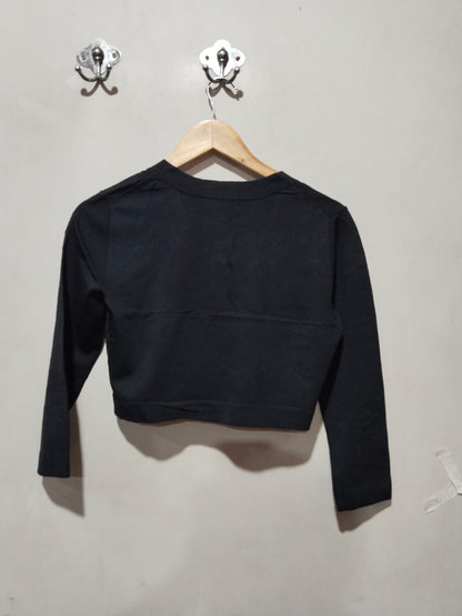 Jessica Howard Black Cropped Bolero Sweater