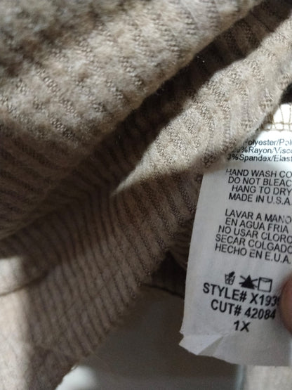 PEACHY SUNSET Women's Cutout Long Sleeve Knitted Ribbed Pullover