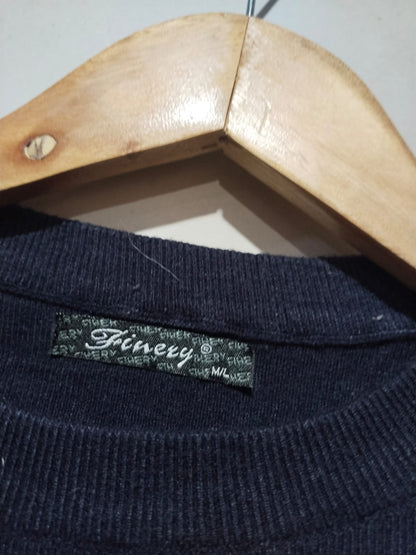 FINERY Black Knitted Lace Sleeve Jumper