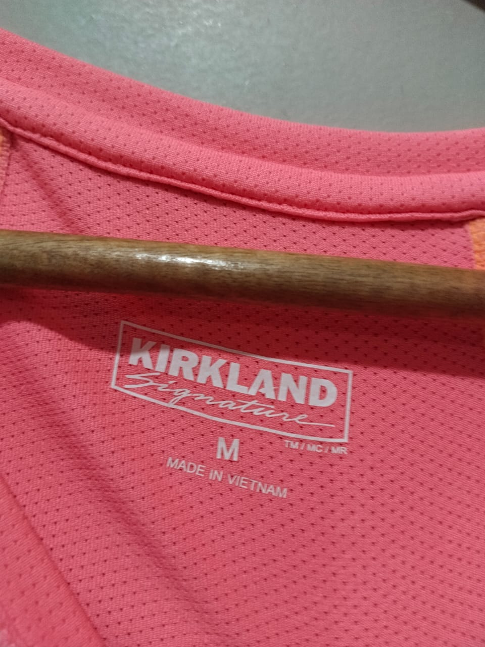 Kirkland Signature Women's Striped Active Yoga Tee in pink