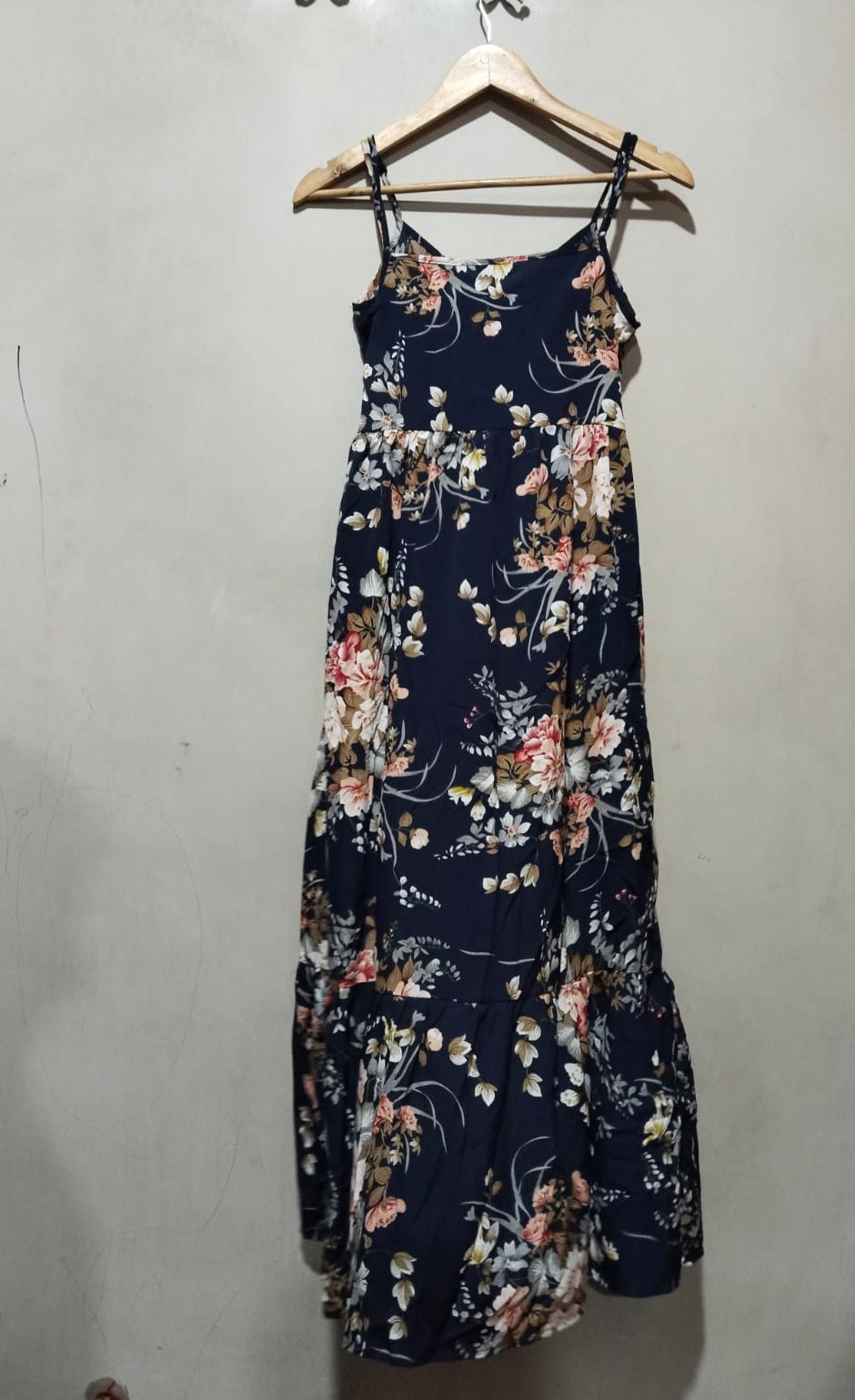 SHEIN VCAY Cold Shoulder Flounce Foldover Floral Dress