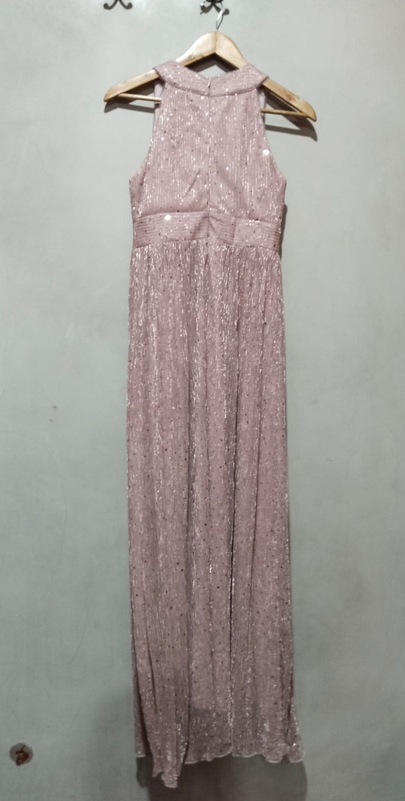 SHEIN  Dress V Neck Sleeveless Elegant Floor Length Chiffon with Sequin