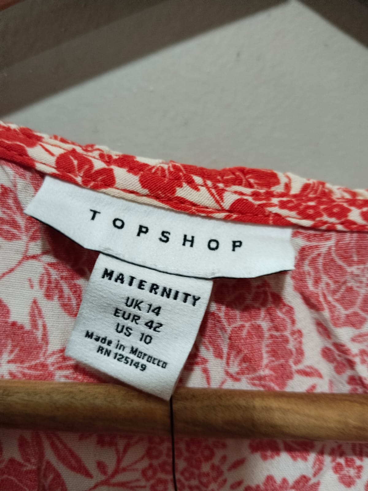 TOPSHOP MATERNITY Red Floral Print Ruffle Wrap Midi Midaxi Maxi Dress