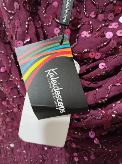 KALEIDOSCOPE Sleeveless Sequined Gown Dress In A Burgundy / Wine Color