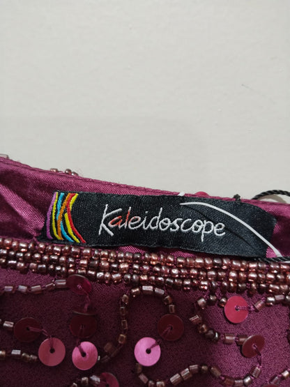 KALEIDOSCOPE Sleeveless Sequined Gown Dress In A Burgundy / Wine Color