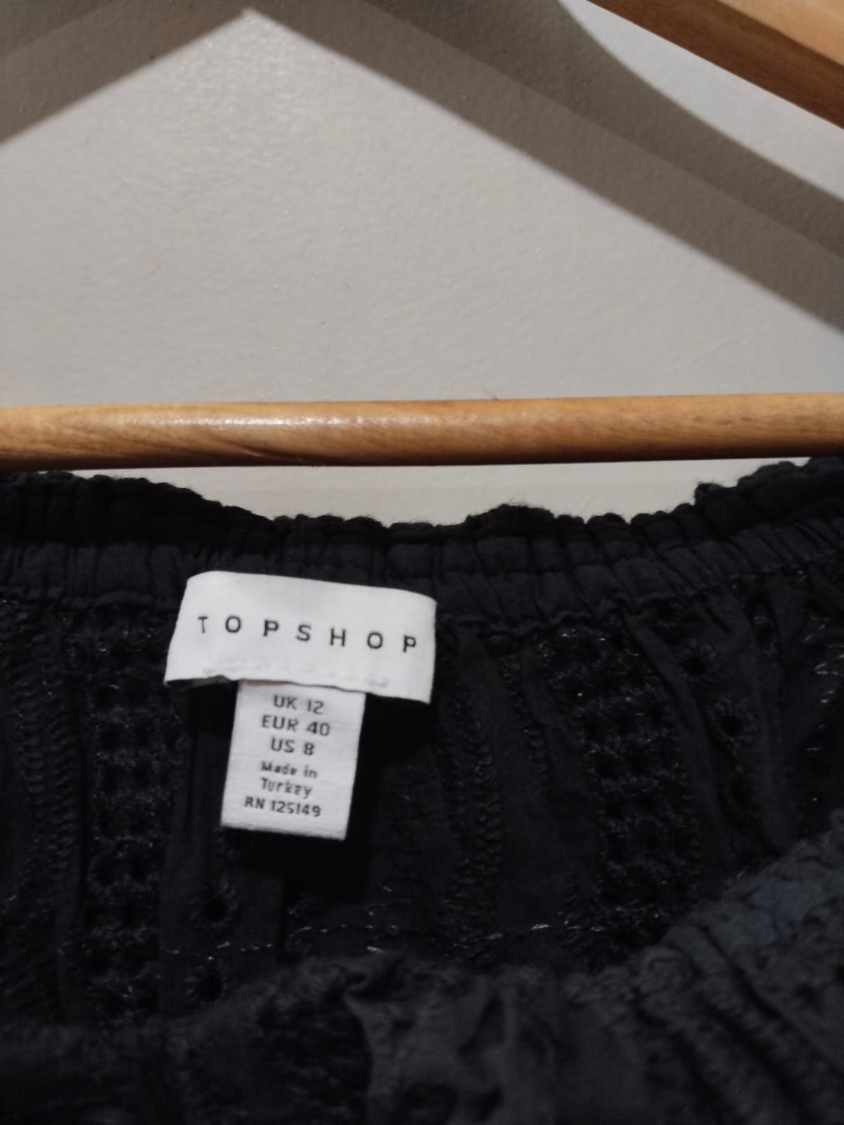 TOP SHOP Black Ruffle-Sleeve Off-The-Shoulder Blouse