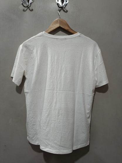 M&S White T-Shirt ith A Floral Graphic Print