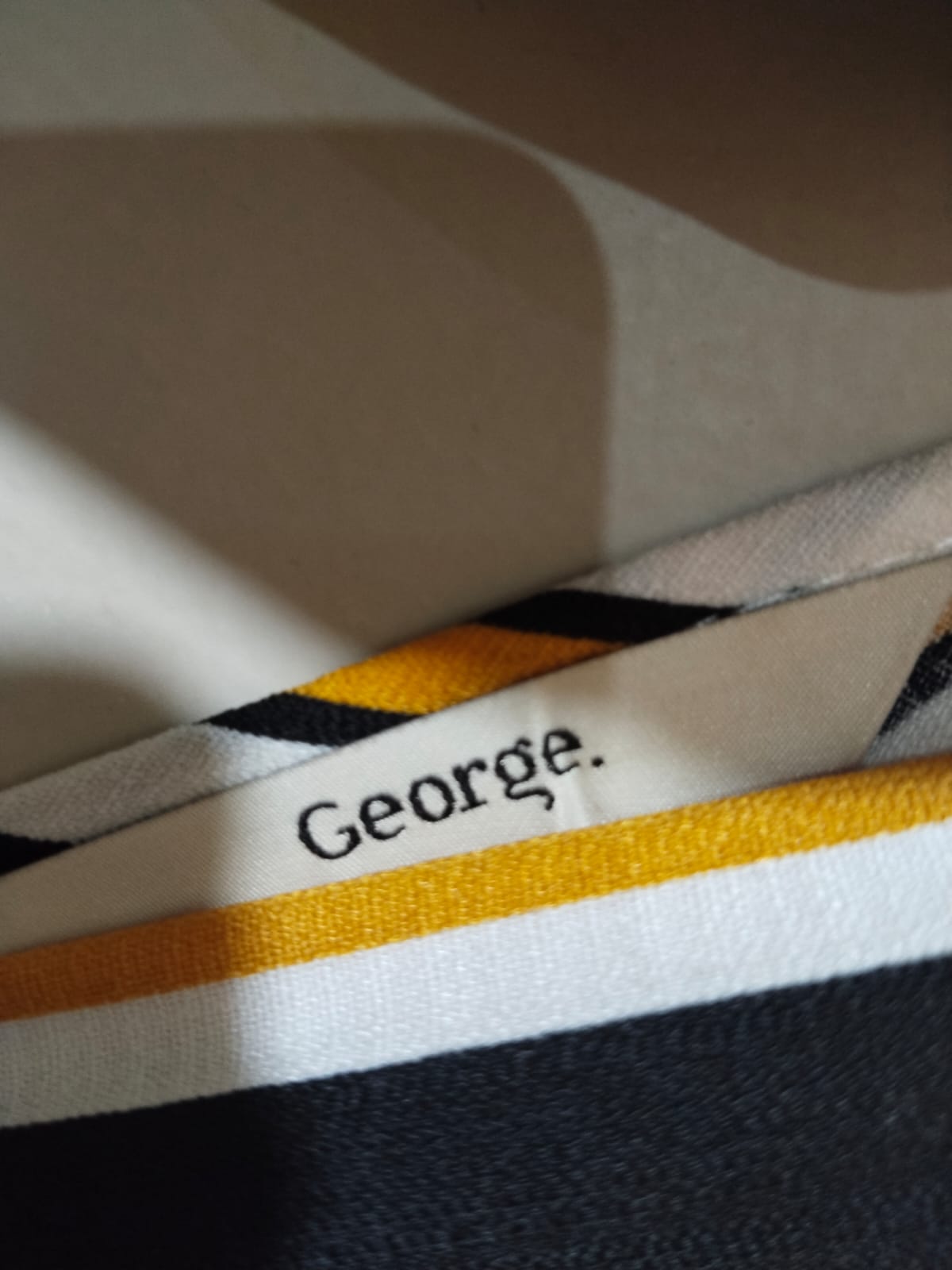 GEORGE Yellow, Black, And White Striped Wrap Blouse