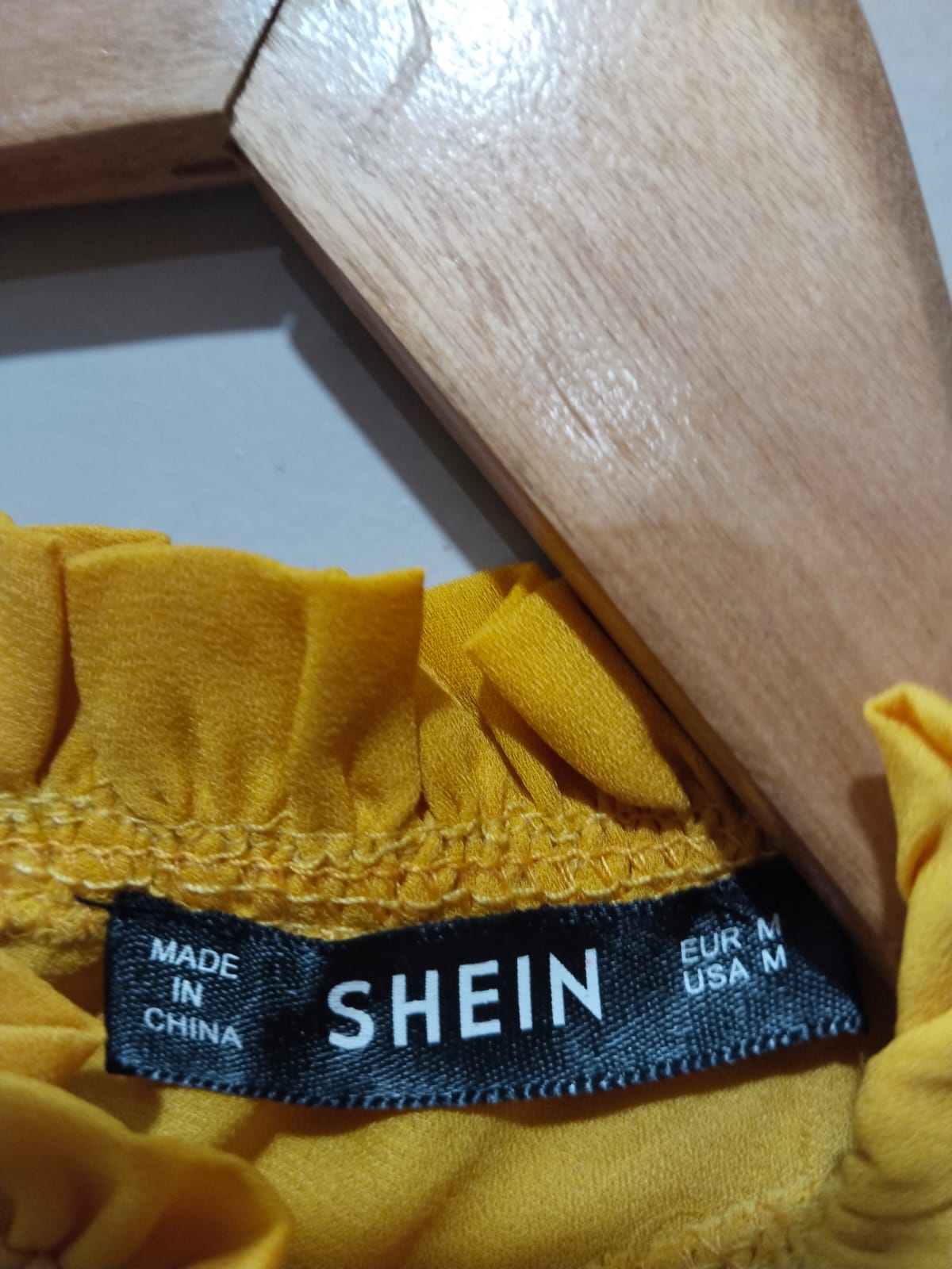 Shein Mustard Yellow Sheer Blouse