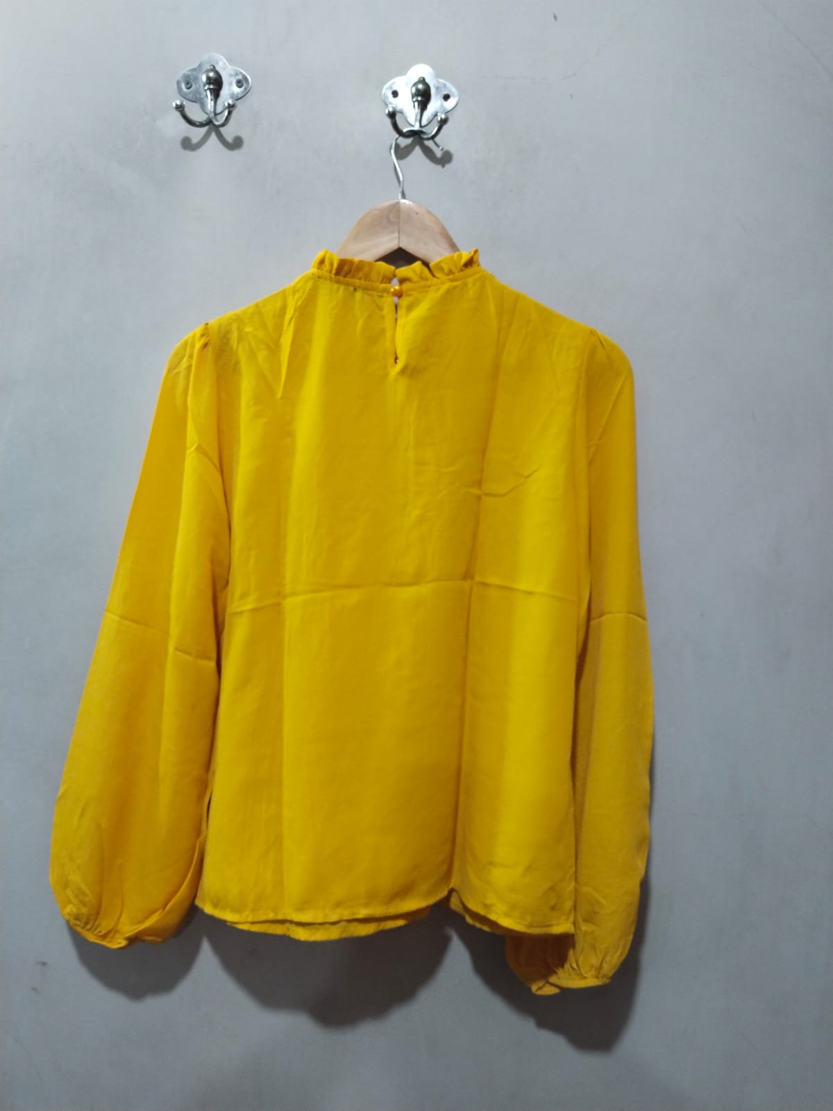 Shein Mustard Yellow Sheer Blouse