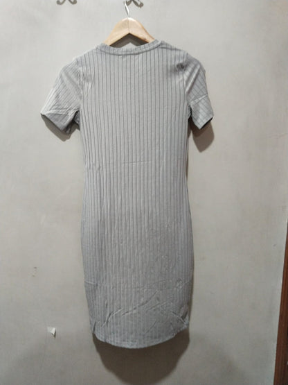 Primark Grey Ribbed Bodycon Dress