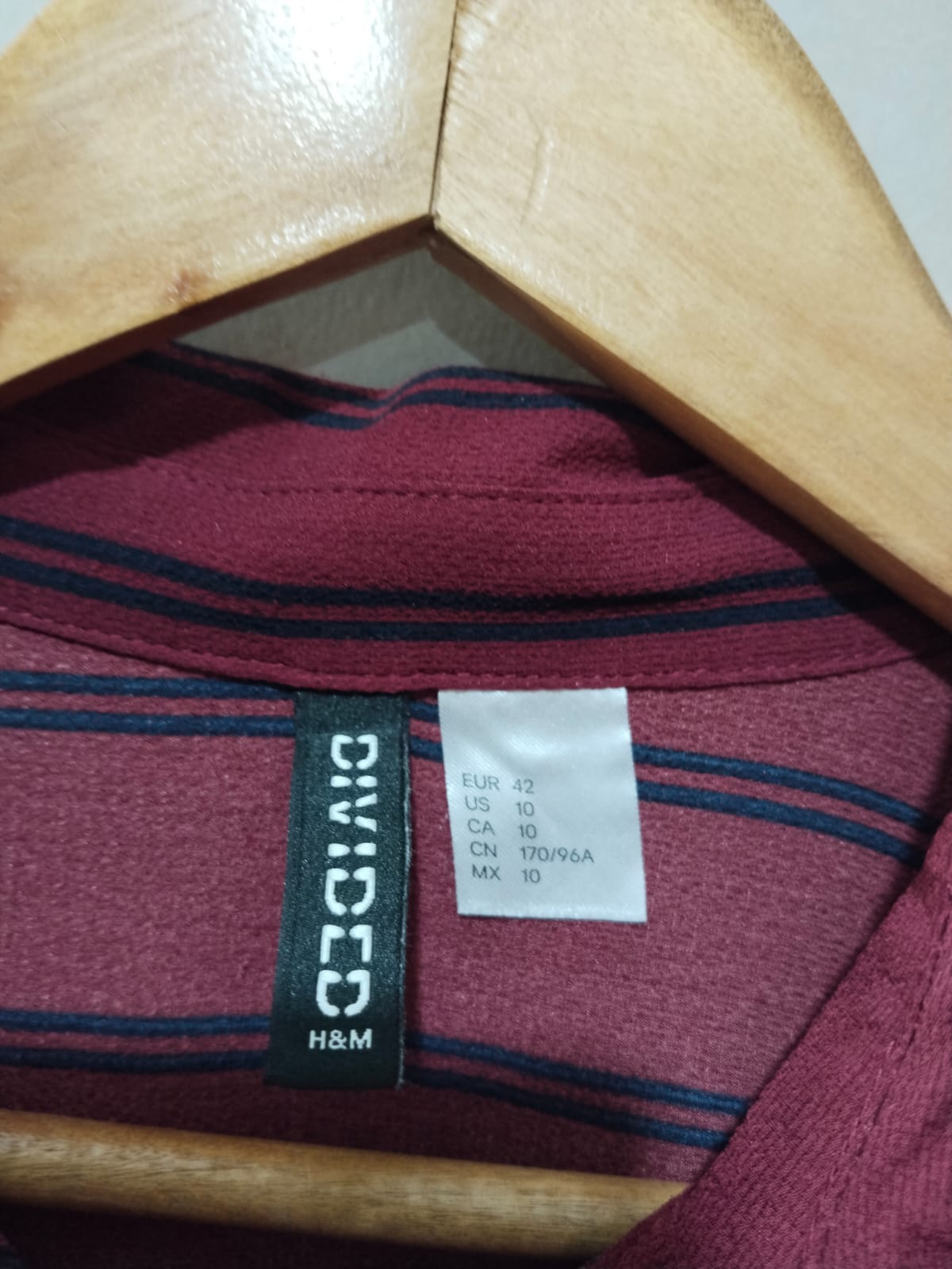 Divided H&M Red Striped Long Shirt