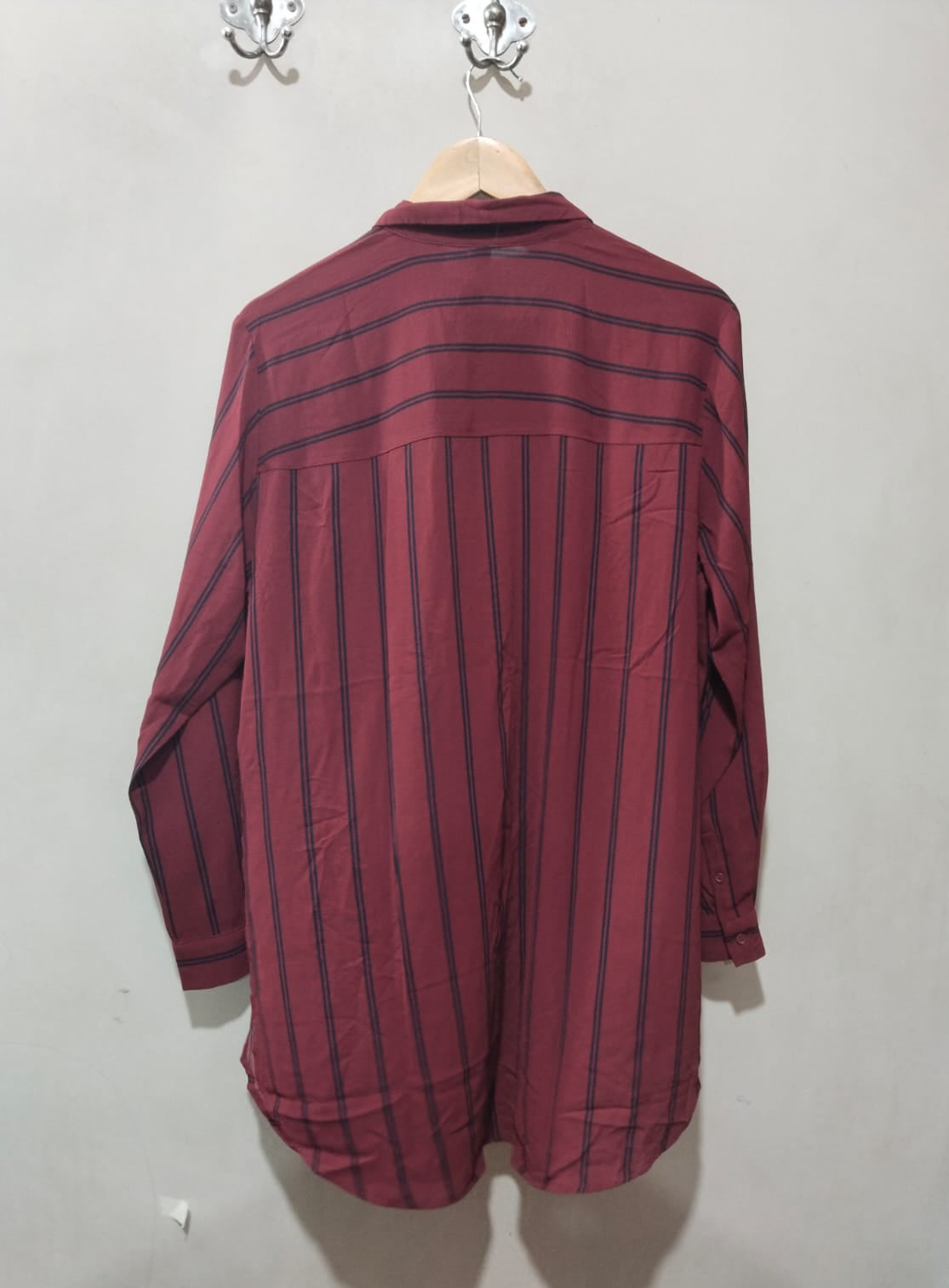 Divided H&M Red Striped Long Shirt