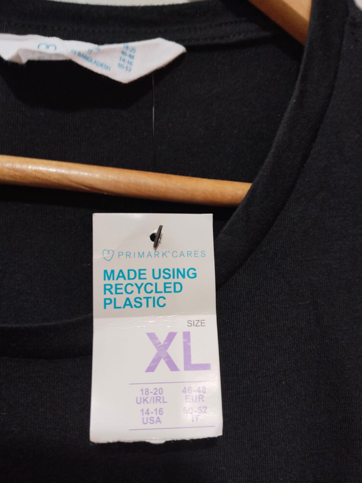 New Primark Womens T-shirt Slogan Long Lenght Relaxed Fit