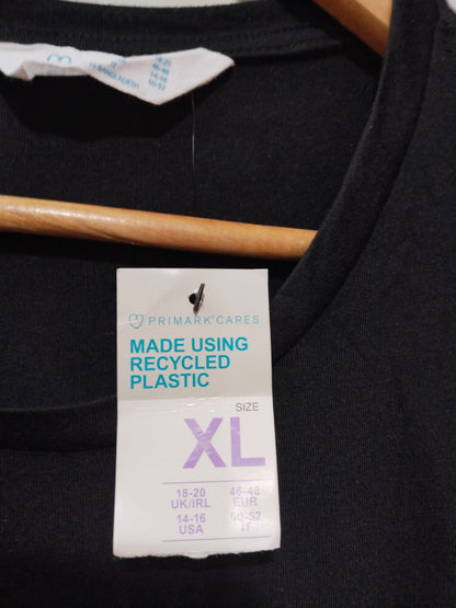 New Primark Womens T-shirt Slogan Long Lenght Relaxed Fit