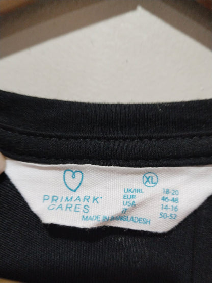 New Primark Womens T-shirt Slogan Long Lenght Relaxed Fit
