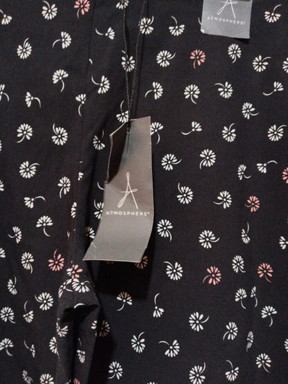 ATMOSPHERE Legging Activewear Pants Womens Small Black Floral Stretch High Rise