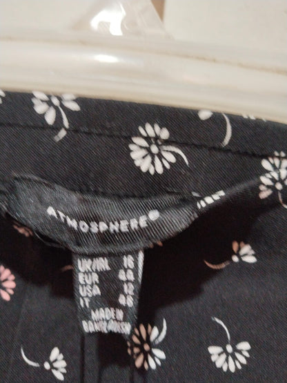 ATMOSPHERE Legging Activewear Pants Womens Small Black Floral Stretch High Rise