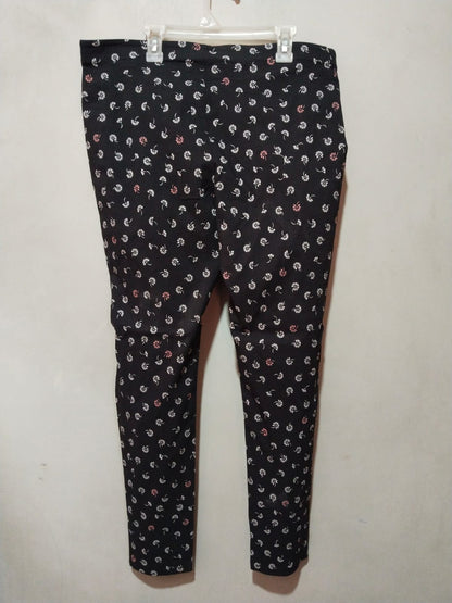 ATMOSPHERE Legging Activewear Pants Womens Small Black Floral Stretch High Rise