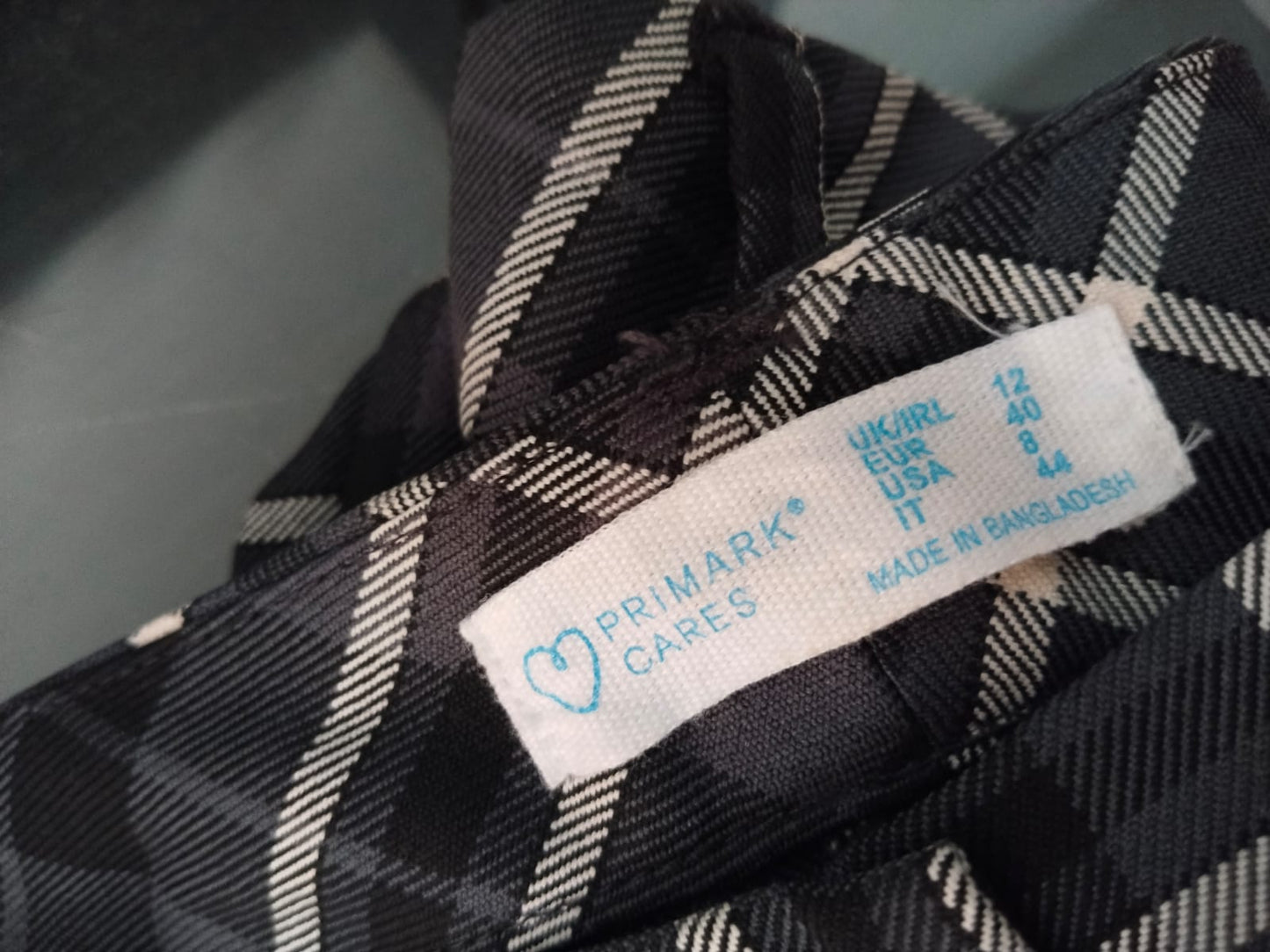 PRIMARK Black And White Plaid Pants