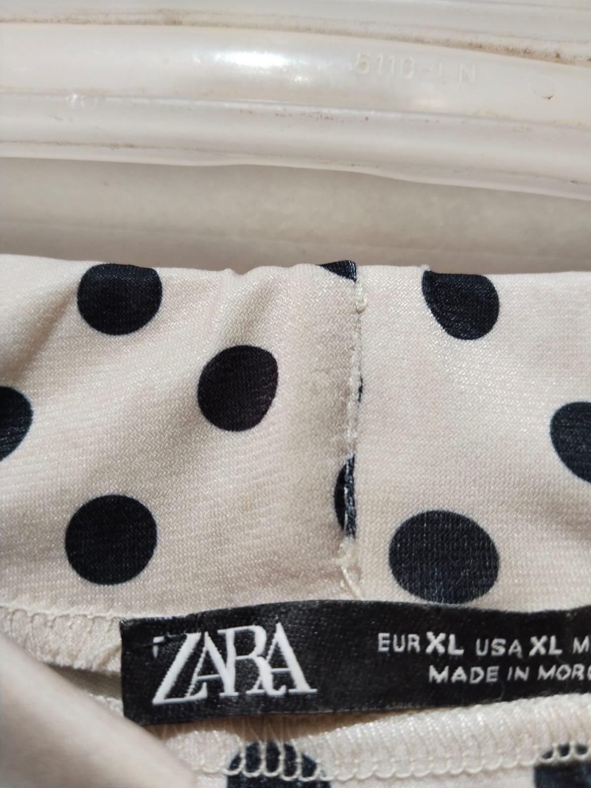 ZARA Women's Wide-Leg Plazzo Pants Polka Dot  Black Lace On Hem