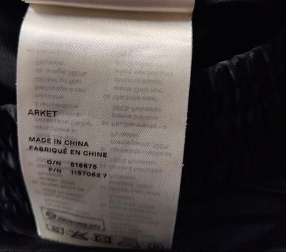 ARKET black satin long skirt with an elastic waistband