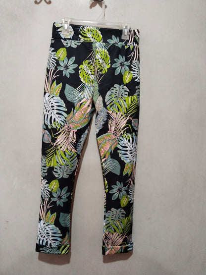 BODY COVER Palm Print Skinny Scuba Trousers