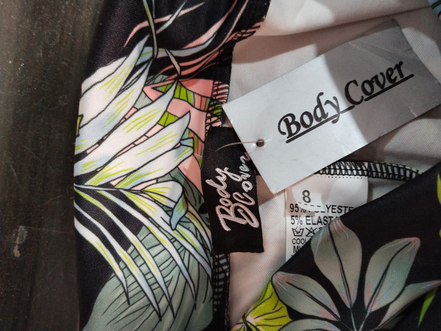 BODY COVER Palm Print Skinny Scuba Trousers