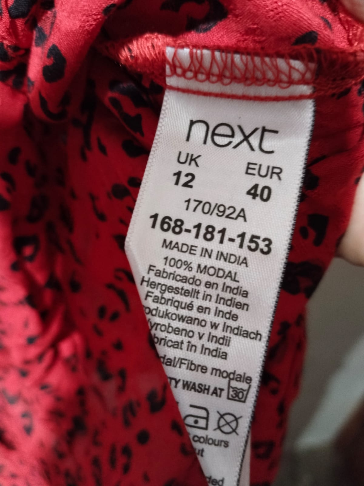 NEXT Red And Black Animal Print Blouse