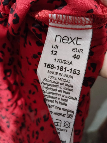 NEXT Red And Black Animal Print Blouse
