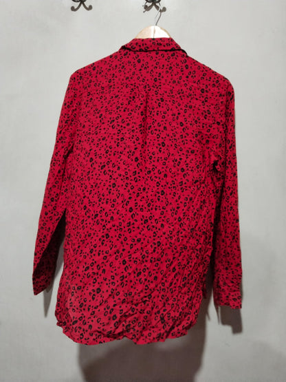 NEXT Red And Black Animal Print Blouse