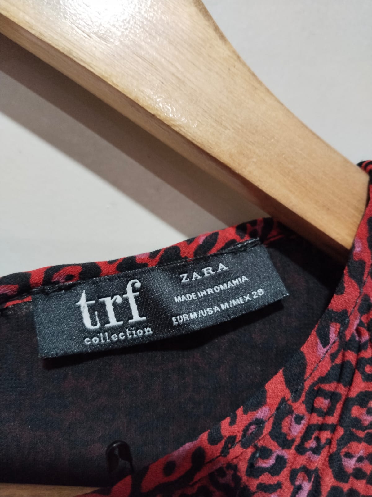 Zara TRF Collection Red And Black Leopard Print Peplum Top