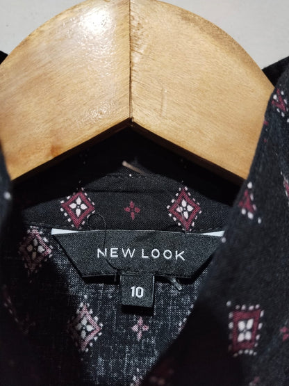 NEW LOOK Black And White Patterned Orient Blouse