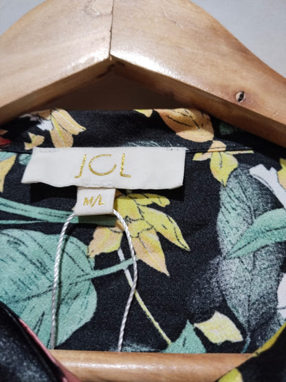 JCL Women's Floral Print Top With A Tie-Neck