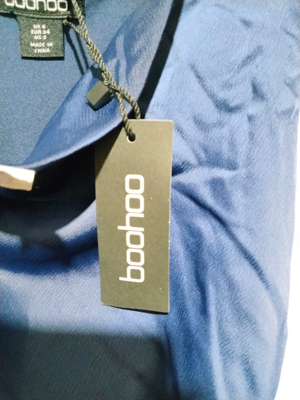 BOOHOO  Whistles Faye Satin Bardot Midi Dress