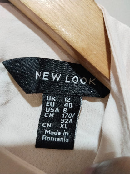 NEW LOOK Womens T Shirt Quiz White Mesh Spot Sleeve Top