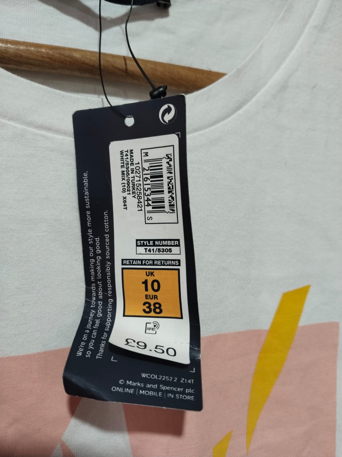 M&S White Graphic T-Shirt With A Toucan And Tropical Leaf Design