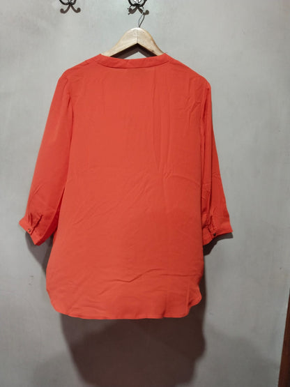 Wallis Red V-Neck Women's Blouse