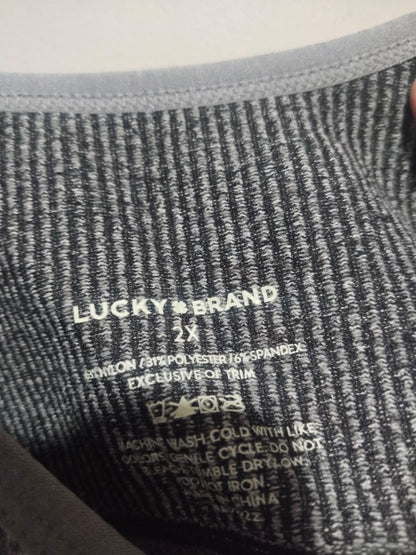 LUCKY Gray Front-Buttoned Wireless Sports Bra