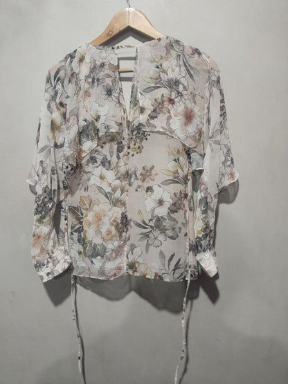 River Island Long-Sleeve fForal Blouse