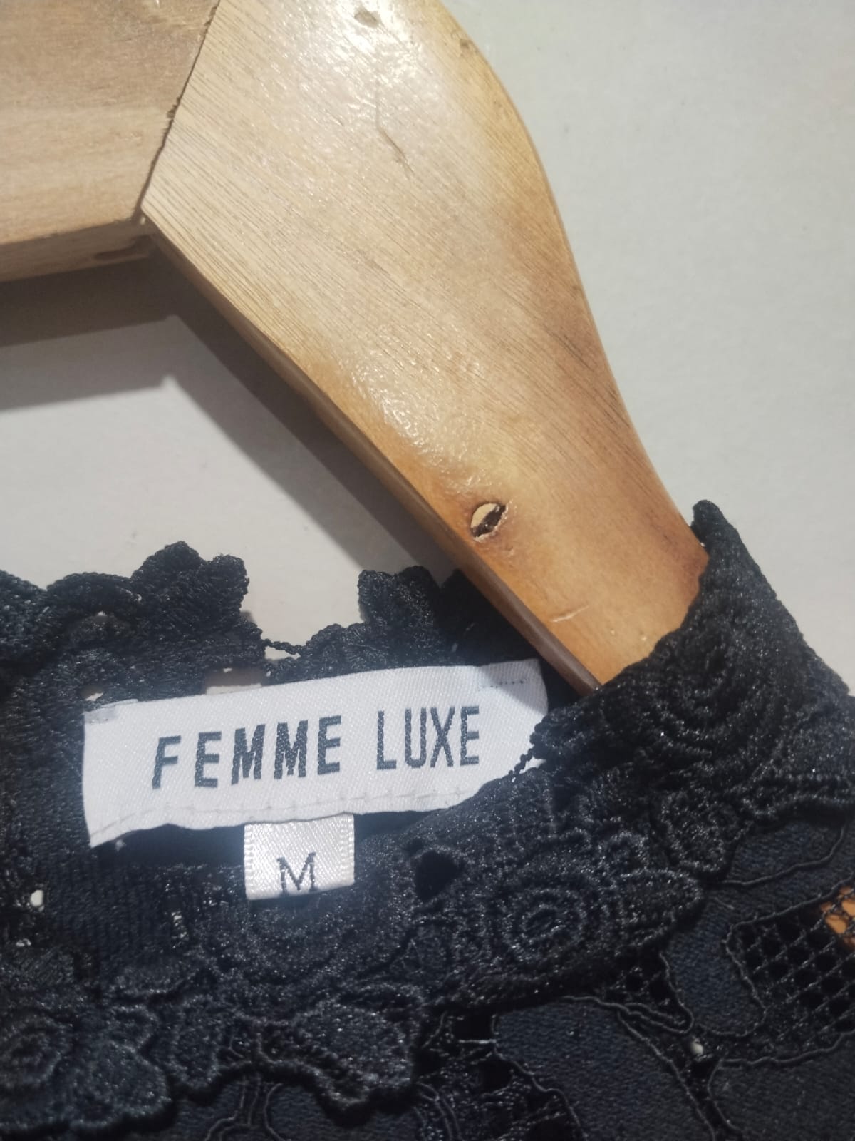 FEMME LUXE Black Lace Long-Sleeve Crop Top With Bell Sleeves