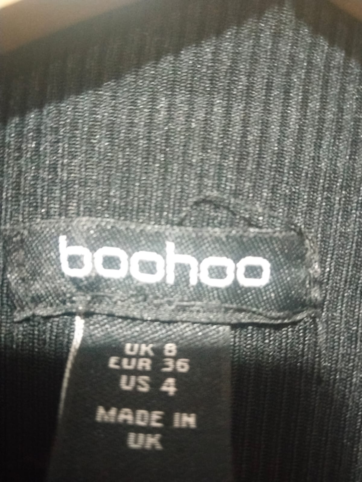 BOOHOO Long-Sleeve Black Bodycon Dress