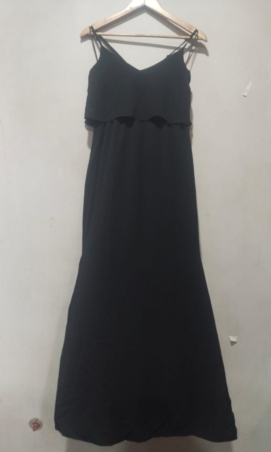 NEW LOOK Women's Black Ruffle Maxi Dress