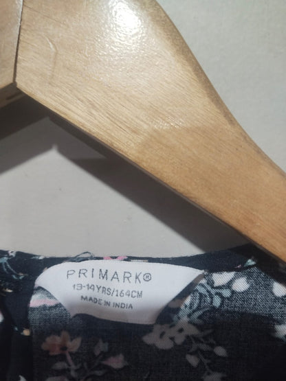 Primark 13-14 Years Black Floral Jumpsuit