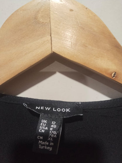 NEW LOOK Black Midi Dress Short Sleeve