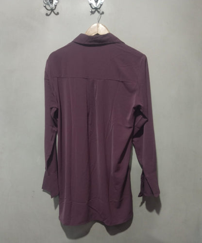 MNG Women's Purple Button-Down Shirt