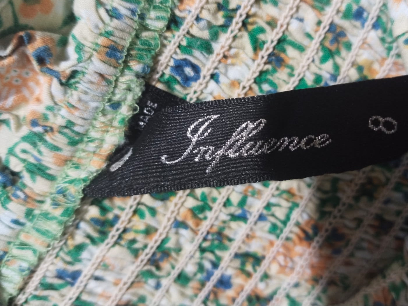 INFLUENCE Floral Print Tiered Midi Dress With Puff Sleeves And A Smocked Bodice