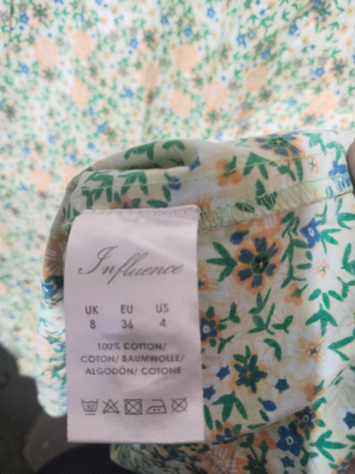 INFLUENCE Floral Print Tiered Midi Dress With Puff Sleeves And A Smocked Bodice