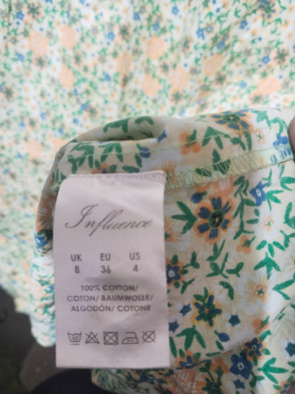 INFLUENCE Floral Print Tiered Midi Dress With Puff Sleeves And A Smocked Bodice