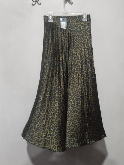 PRIMARK Women's Leopard Print Pleated Midi Skirt